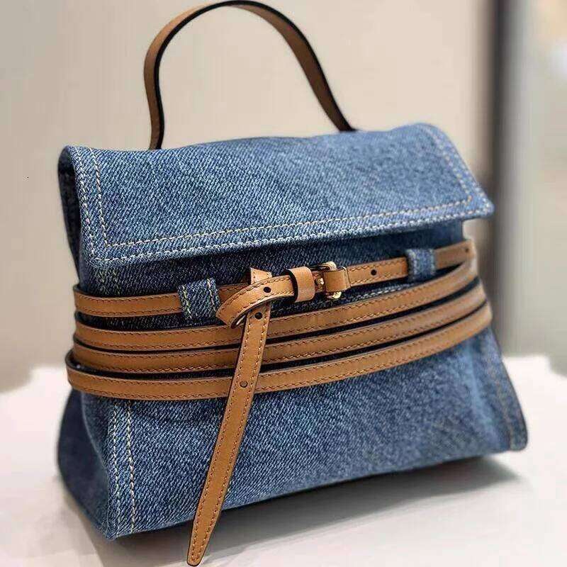 Hot Selling New Top Bottom Handle Designer Fashion Double Belt Buckle Artificial Suede Shoulder Bag