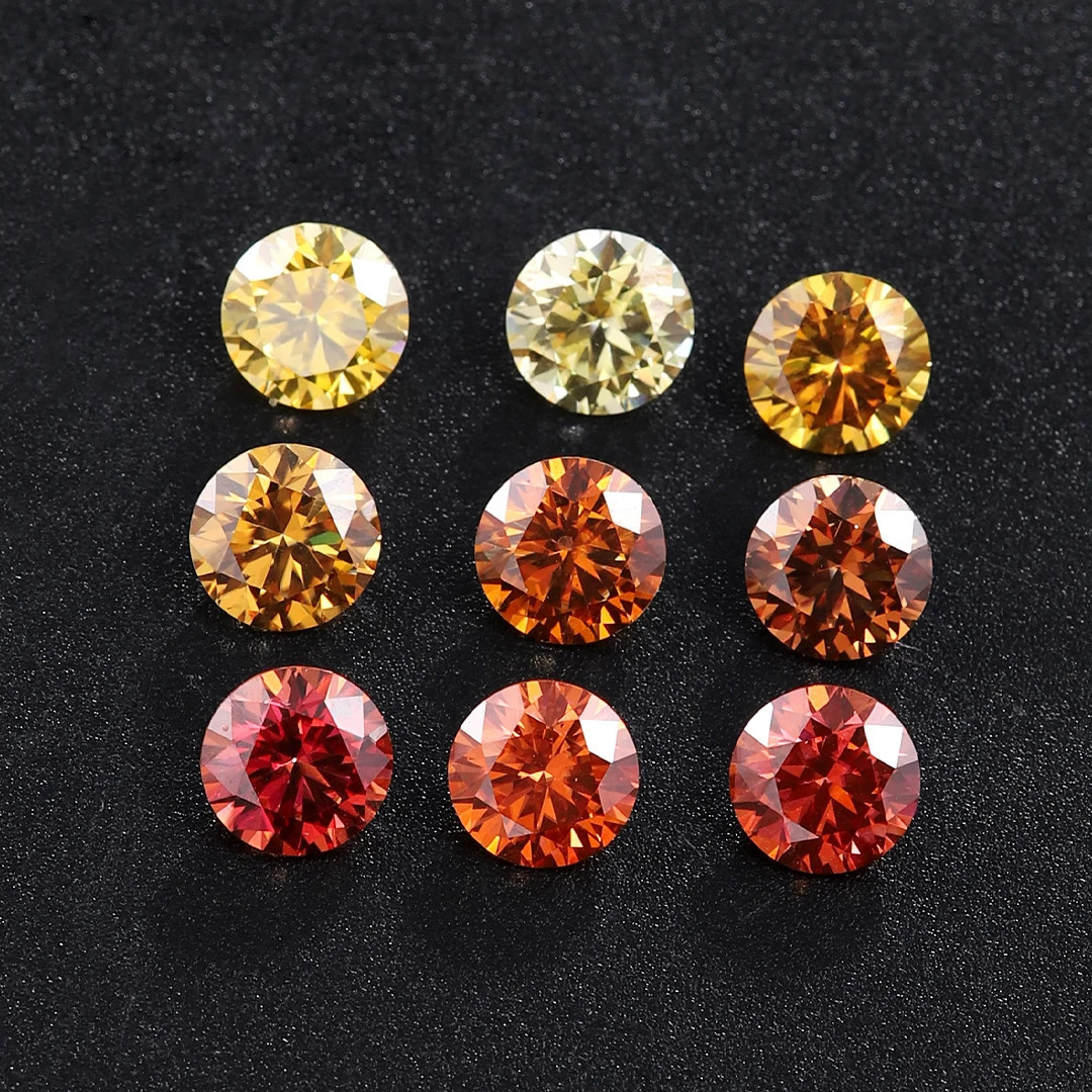 Colorful Round 0.1-10ct RarerPink Loose Stone Red Purple Good Cut Colored Green Black Blue Real Diamonds 250617