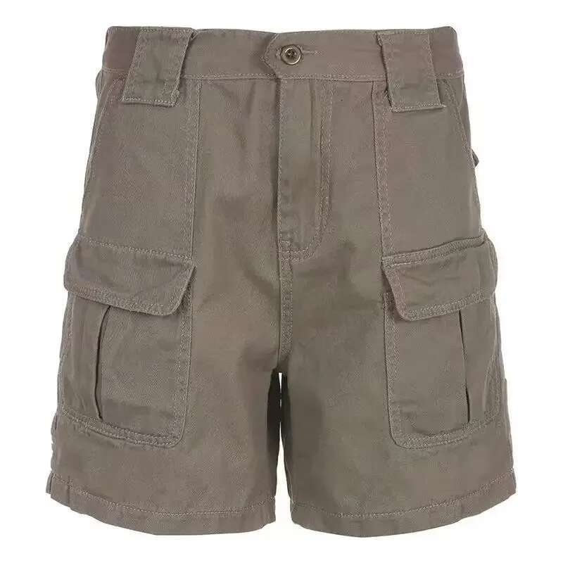 Streetwear With Waist Pocket Shorts for Women Korean Style Short Pants Woman Flowy Stretchy Jorts Aesthetic Youthful To Wear Hot