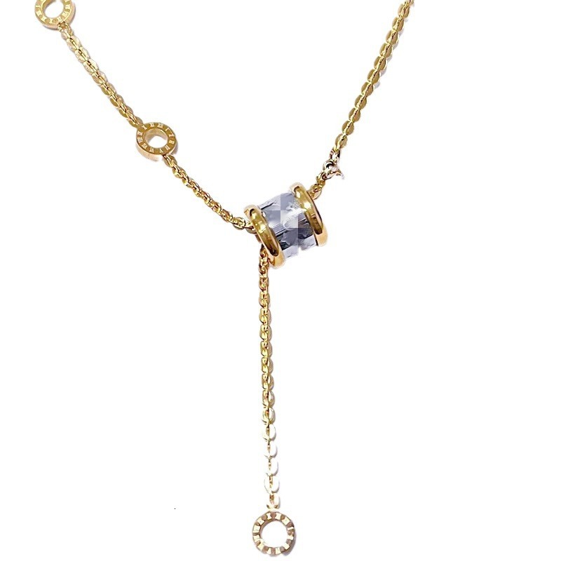 Fashion Style Personality Versatile Roman Numeral Small Waist Necklace for Women High-end Titanium Steel Non-fading Jewelry