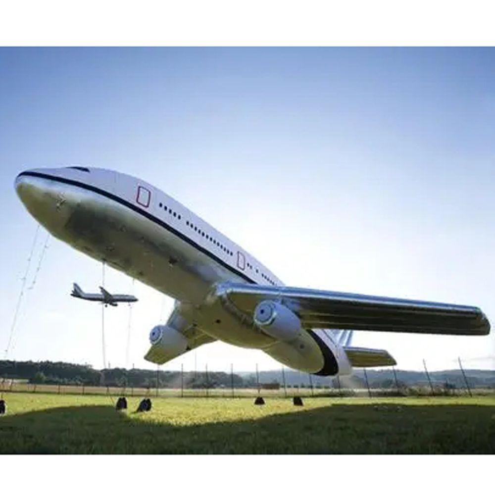 8m length (26ft) Super Quality logo printable Large inflatable airplane aircraft Model air balloon decoration toys sport for advertising