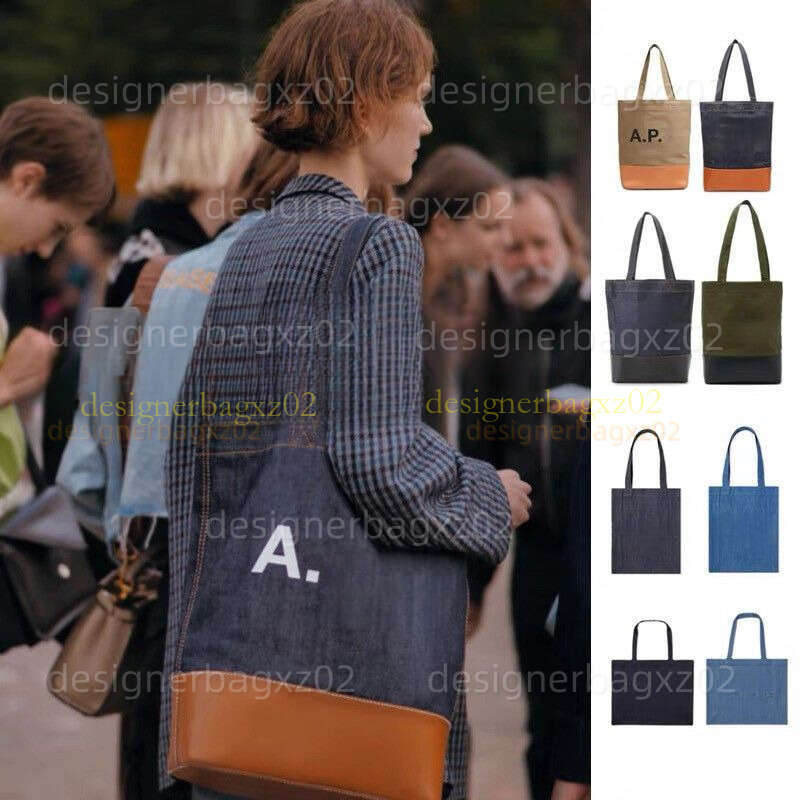 APC Bag Designer Womens Shoulder Tote Bag Denim Patchwork Canvas Shoulder Large Capacity Student Class Commuter Tote Kirk Gieger Saint Barth