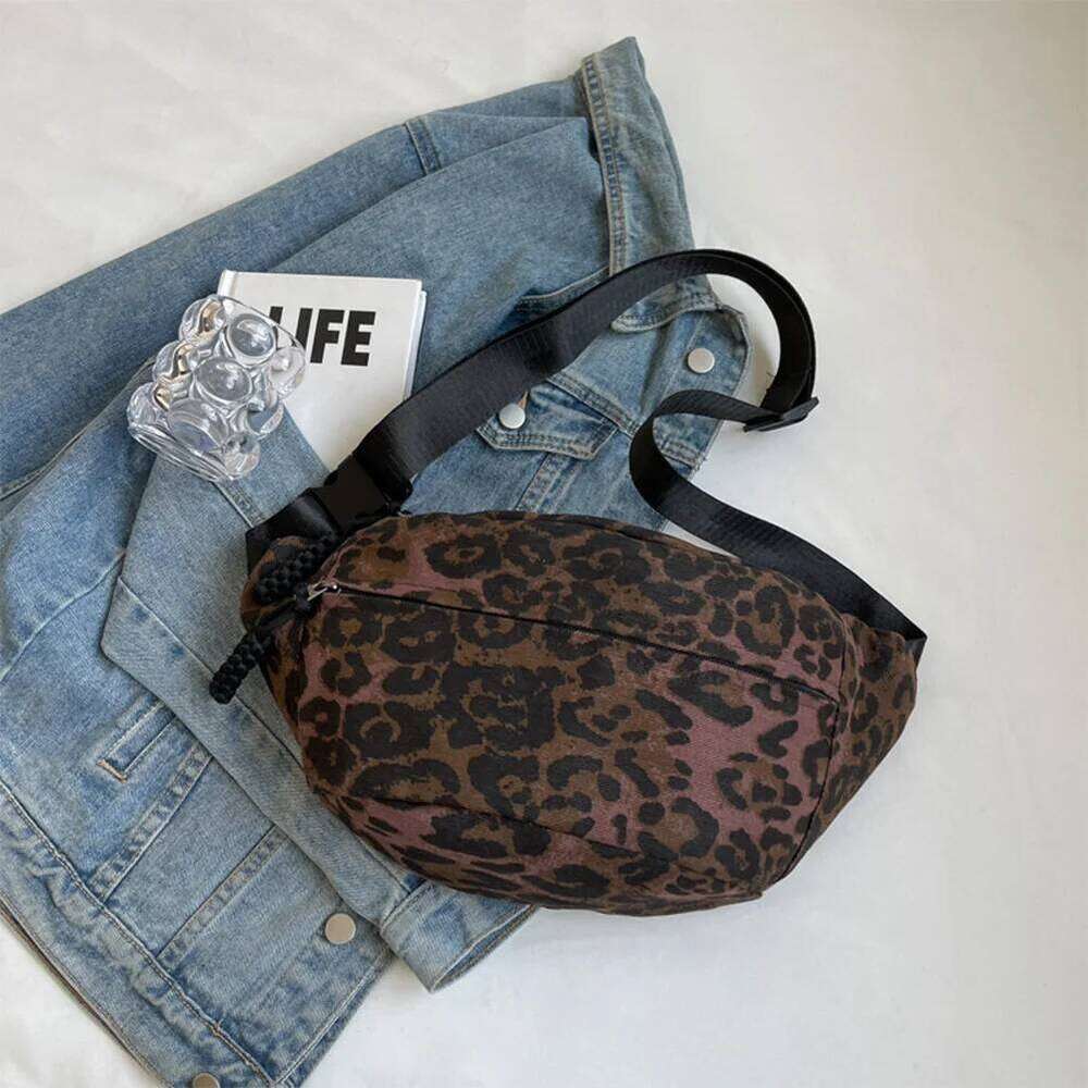 Leopard Print Waist Fashion Chest Large Capacity Adjustable Strap Bum Zip Closure Vintage Belt Chic Hobo Bag bag