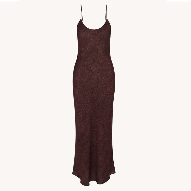 Plus Size Dresses Vestidos Dresses for Woman Party 693 Animal Print Sexy Silk Deep V-neck Low-cut Long Dress Strap Asymmetrical French Vacation Style 