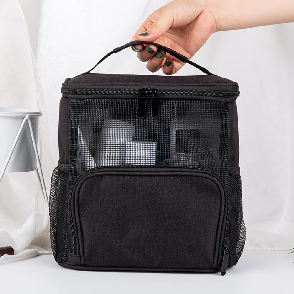Mesh Travel Cosmetic Cases Portable Large Capacity Shower Storage Bag Hanging Toiletry QuickDrying Waterproof Handbag 250614
