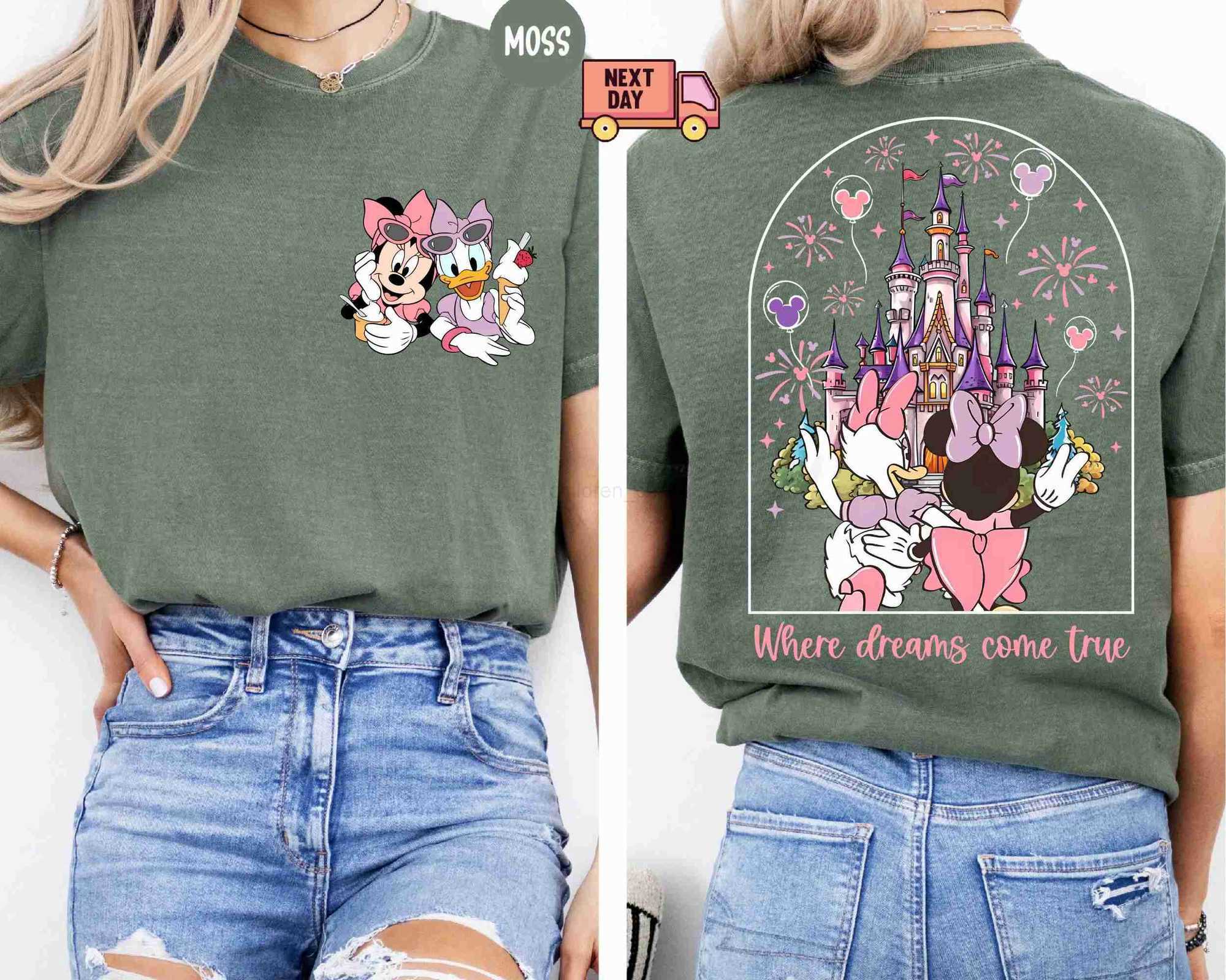 Disney 2025 Disney Minnie/Duck Summer Pure Cotton Short Sleeved Shirt For Womens Girlfriends Fashionable And Casual Versatile T-Shirt W250617