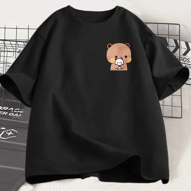 Panda Bear Bubu Dudu and Their Babies T Shirt Fashion Funny Couple T-shirt Women Fashion Casual Short Sleeve Tees Clothing T250617