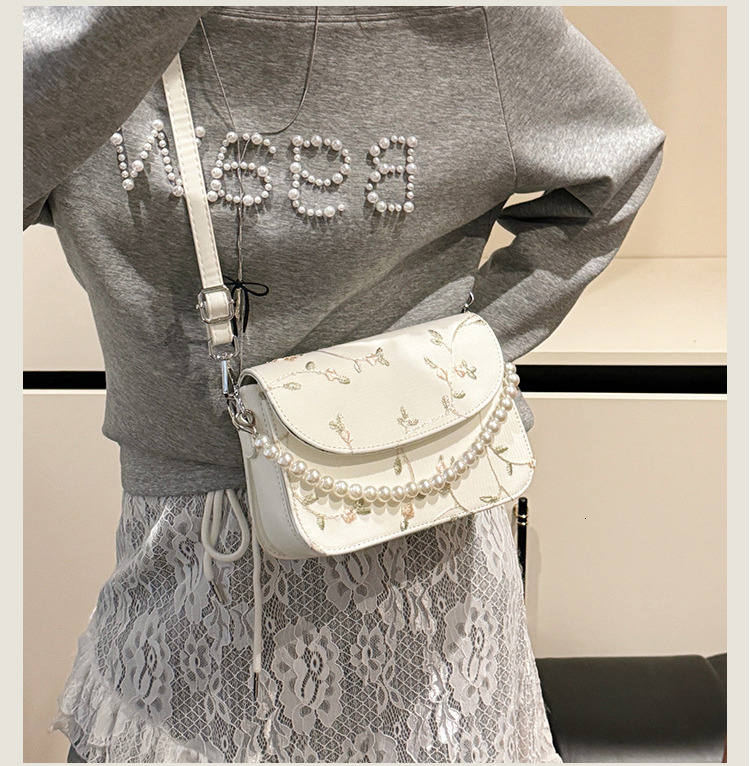 Free Shipping 2025 New Designer Bag High-end Fashion Lace Pearl Women's Single Shoulder Handbag High-quality Large Capacity Shopping Bag