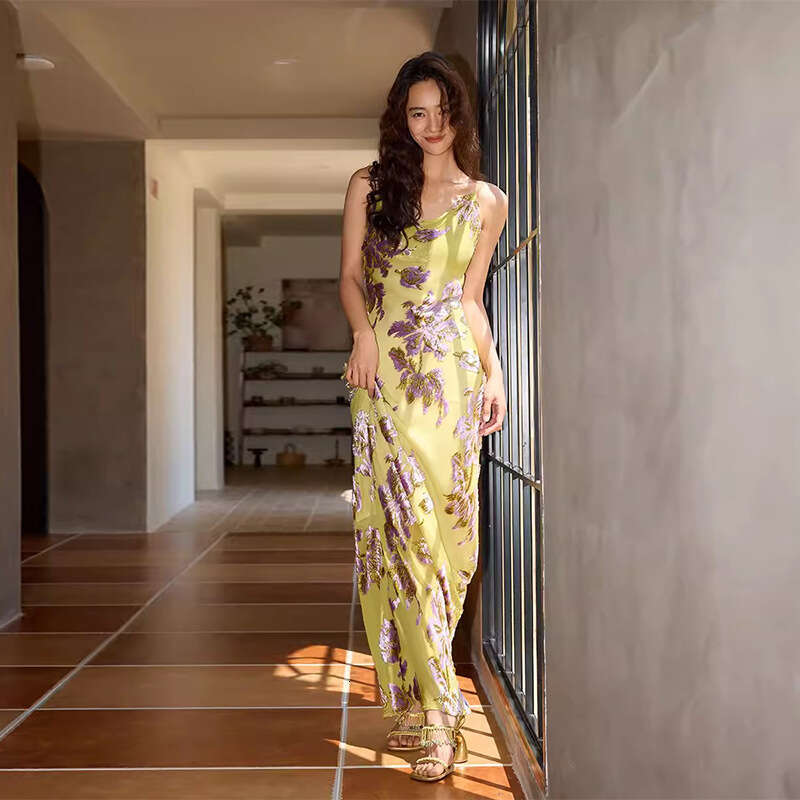 Wedding Guest Dress for Women Promdress Womens Designer Clothing Dry Clean Only 859 Silk Jacquard Velvet Swing Neck Bias Cut Slip Long Mermaid Dress f