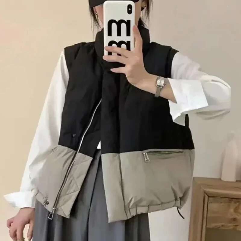 Loose Lady Padded Cotton Giletes Zipper Working Clothes Fashion 2025 Womens Vests Korean Style Insulated Autumn Warm Classic