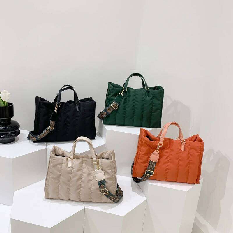 2022 High Quality Nylon Tote Bags For Women Casual Large Shoulder Winter Handbag Designer Purse Crossbody Bag Satchel