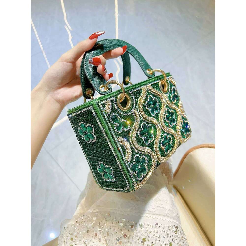 Handmade Light Evening Handbag Shoulder Crossbody Dinner Shiney Dia Decoration Fashion Women Party Bag