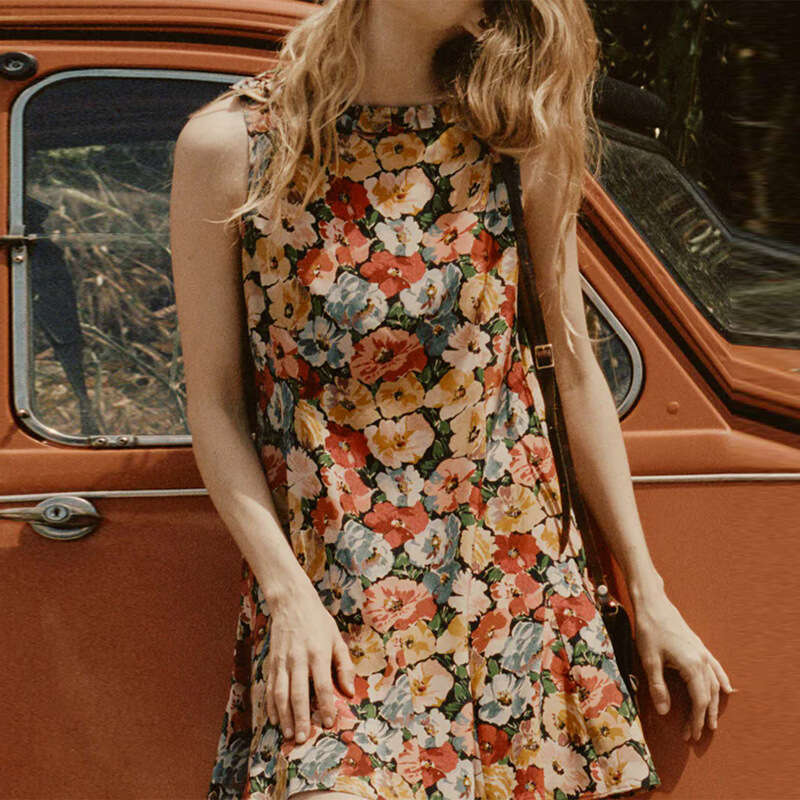 Dresses for Woman Vestido De Mujer Luxury Dress 858 Summer New 2025 Round Neck Pullover Sleeveless Short Dress Silk Floral Vacation Style French Women