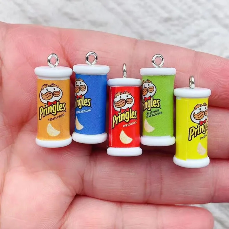 10pcs Simulation Of 3D Potato Chip Box Charms For Pendant DIY Handmade Jewelry for Earring Necklace Keychain 250609