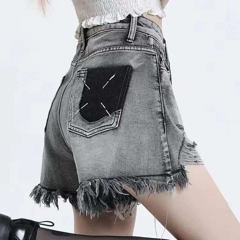 With Waist Pocket Womens Denim Shorts New In Female Short Jeans Pants High Wholesale Stretchy Elasticty Designer Comfy Kpop XL