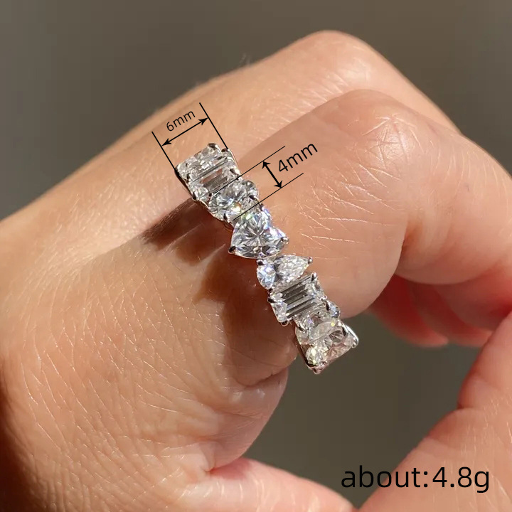 25 Choucong New Designer Ins Top Sell Gorgeous Luxury Jewelry 925 Sterling Silver Flll Multi Shape 5A Zircon CZ Diamond Eternity Party Women Wedding H