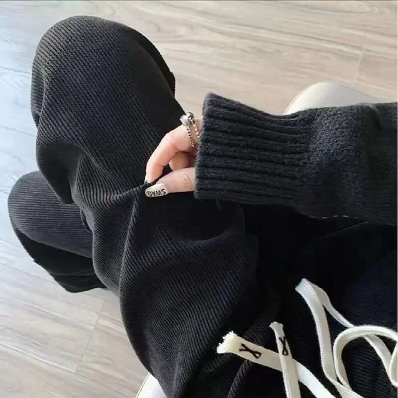 Pants for Women Fluid Woman Trousers High Waist Straight Leg Korean Fashion Trends 2025 Chic and Elegant Casual Cotton Quality G