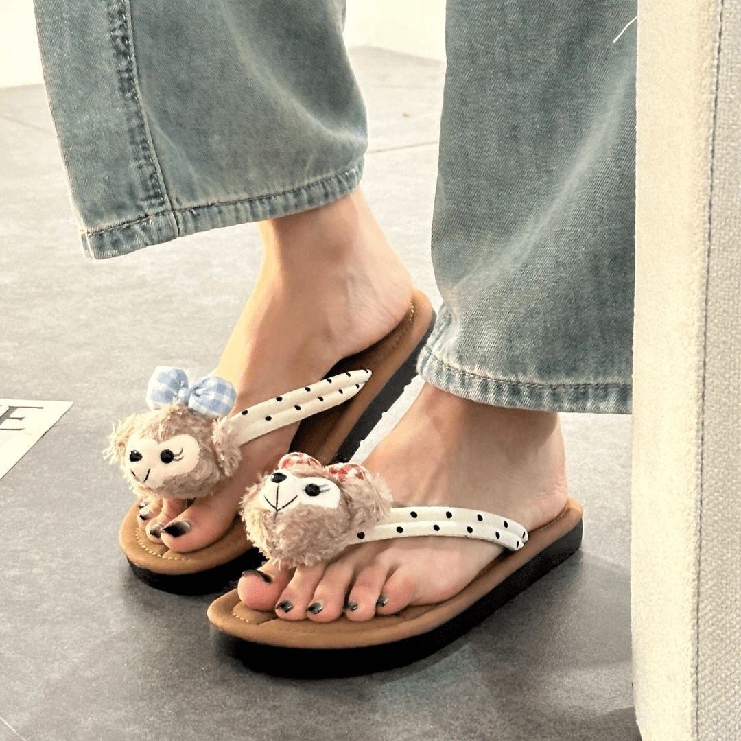 Summer Luxury bag Hot Selling Cartoon Cute Flip Flops for Outdoor Wear New Non Slip Versatile Soft Sole Beach Flat Ins Slippers