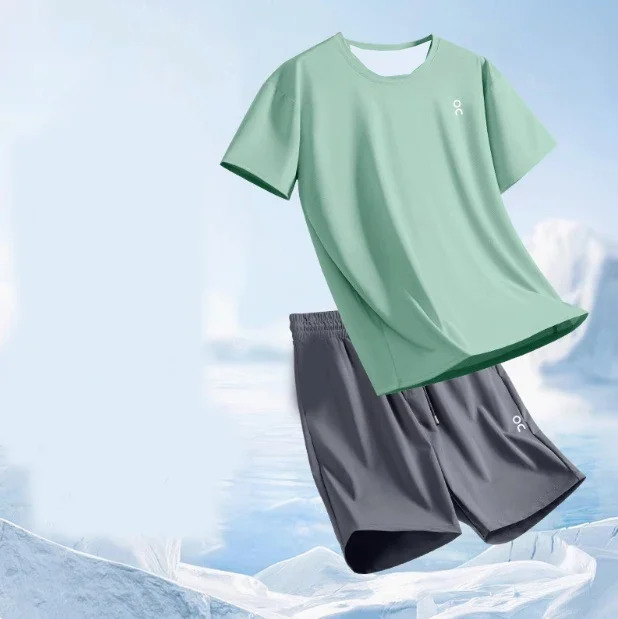 2025 ON Sports Suit Mens Summer QuickDry Running TShirt Short Sleeve Shorts Half Fitness Clothing y250614