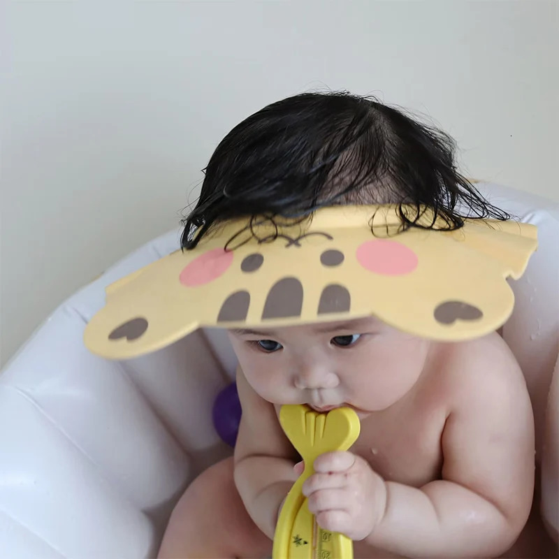 Adjustable Baby Shampoo Shower Cap born Baby Bath Accessories Children Bathing Wash Hair Shield Hat Ear Protection Head Cover 250617