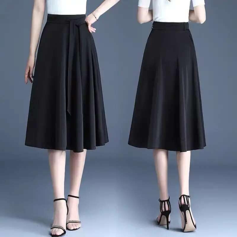 Woman Skirt Summer 2025 Midi A Line Skirts For Women Offer Original Hot Aesthetic New In Luxury Elegant Casual High Quality V