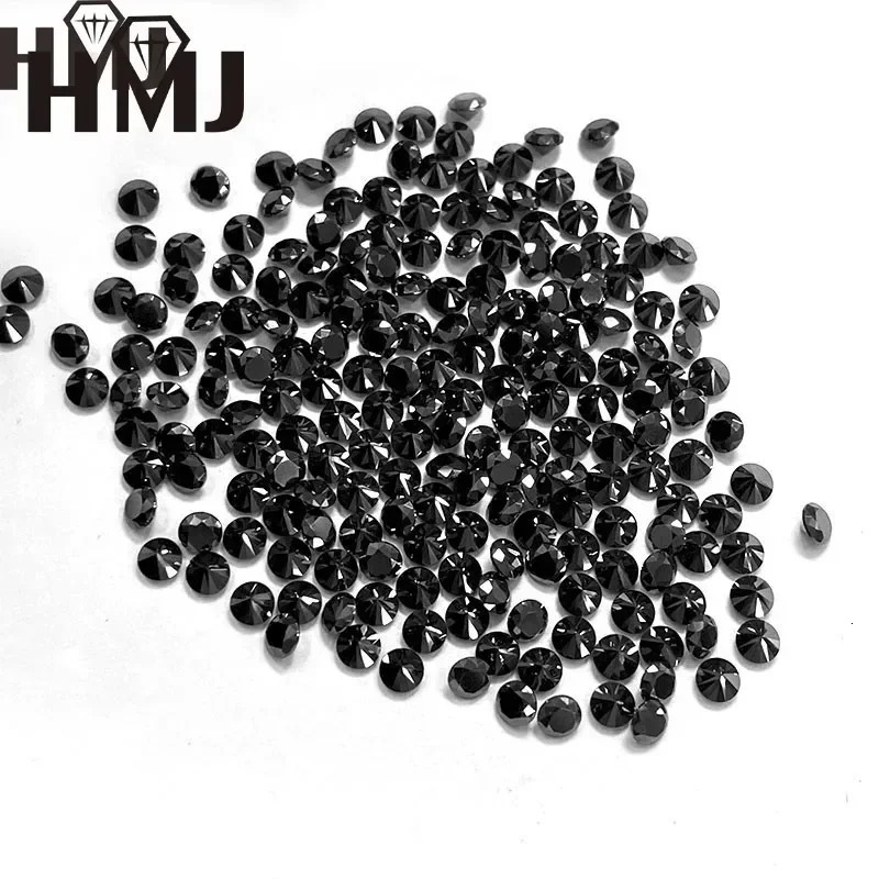 Small Sizes Loose Wholesale 1.0ct Stone 0.8mm-3mm D Color Lab Grown Black Diamonds for Jewelry making 250617