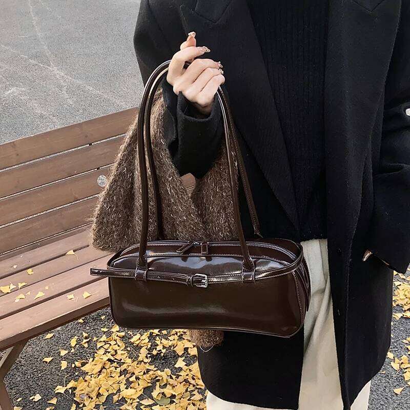 2025 Retro Women's Satchel Hobo PU Leather Underarm Designer Large Capacity Autumn And Winter Commuter Shoulder Bag