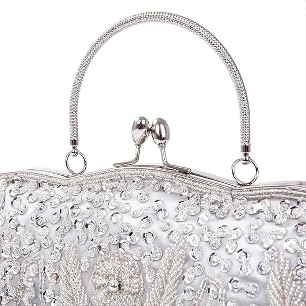 Womens Handbag Floral Designer Evening Bag Beaded Sequin Design Vintage Kissing Lock Satin Purse Bag Wedding Party Clutch Bags Z250617