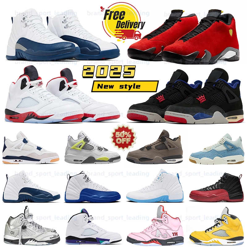 FREE SHIPPING 02 New 3s 4s 5s 12s 14s Basketball shoes Fire Red Tongue Pure Money Arctic Pink Bluefrench Metallic Reimagined Grape Black Cat Trainer Sports