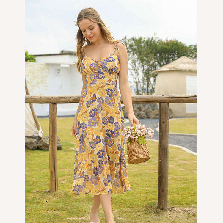 Partydress Robe De Designer Birthday Dress Women Designer Clothing 278#ref Rayon Printed Vacation Style Elegant Dress 2025 Summer New French Womens Fa