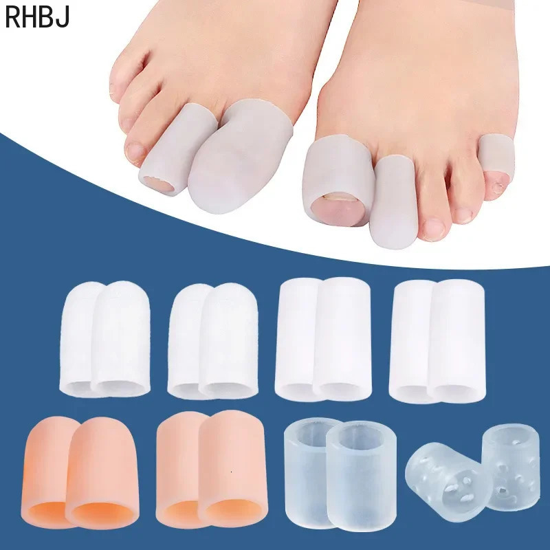 2Pcs Silicone Finger Toe Protector Chicken Eye Toe Cover Thumb Overlap Pain Relief Sleeve Cover Toe Separators Foot Care Tools 250613