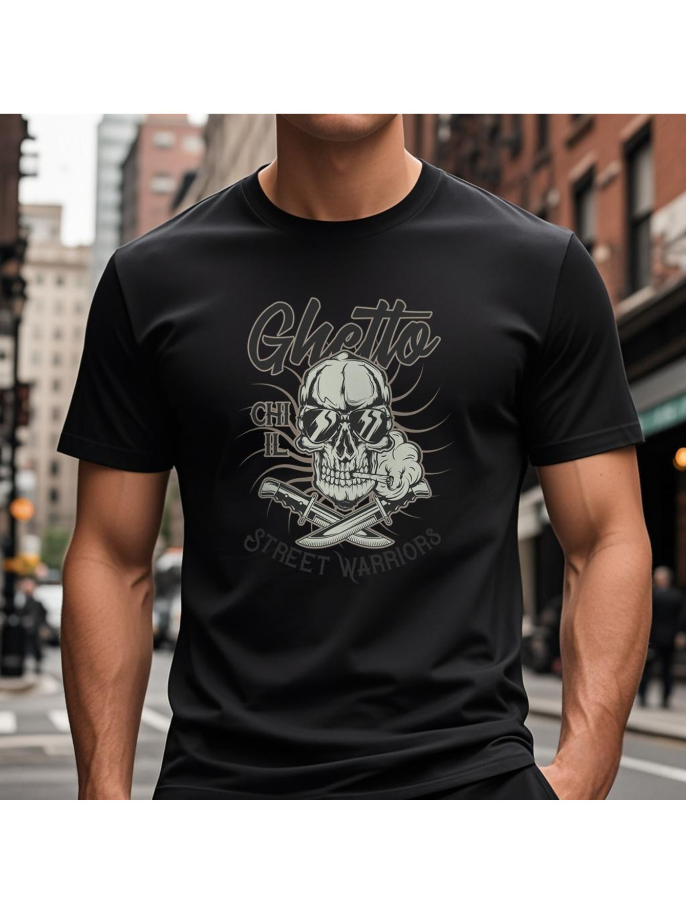 Dongdumaoyi Cotton T Shirts White Graphics S-3Xl Men Round Collar 180G Skull Short Sleeve Adult Black 9b40
