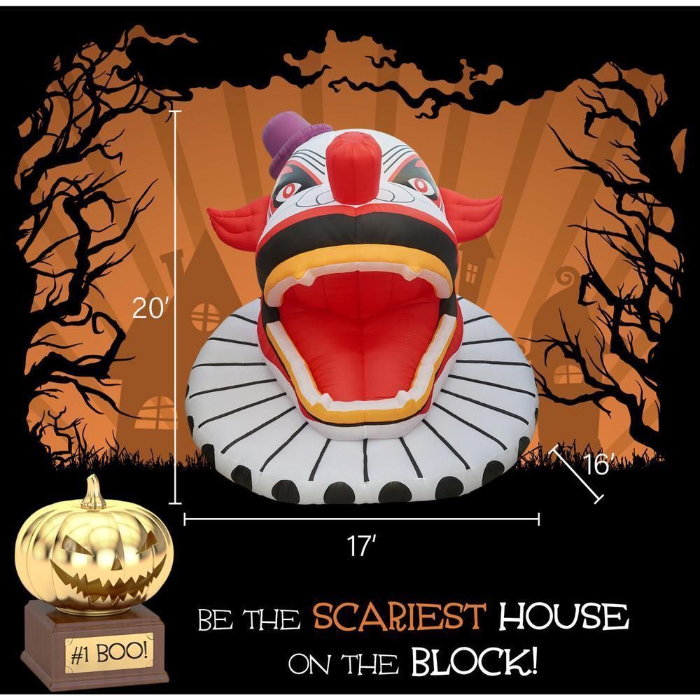 Free shipping Creepy big giant inflatable clown head 6.5/16/26ft high inflatables halloween ghost with LED light