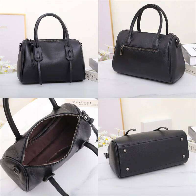 2025 New Women Cow Tote Bag Solid Pattern Genuine Leather Handbag Fashion Ladies Cowhide Shoulder Or Sling Bags