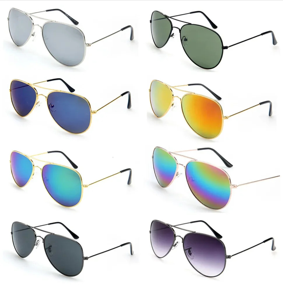 FOENIXSONG Fashion Pilot Sunglasses for Women Men Classic Eyewear Gradient Mirrored Blue Silver Gray Sun Glasses Sunglass 250616