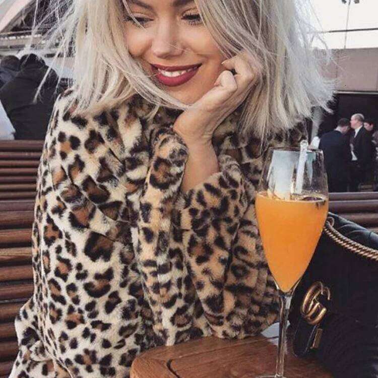 Classic New Leopard Print Imitation Fur Coat, Over The Knee, Super Long Women, Kendou Ins Same Plush Coat