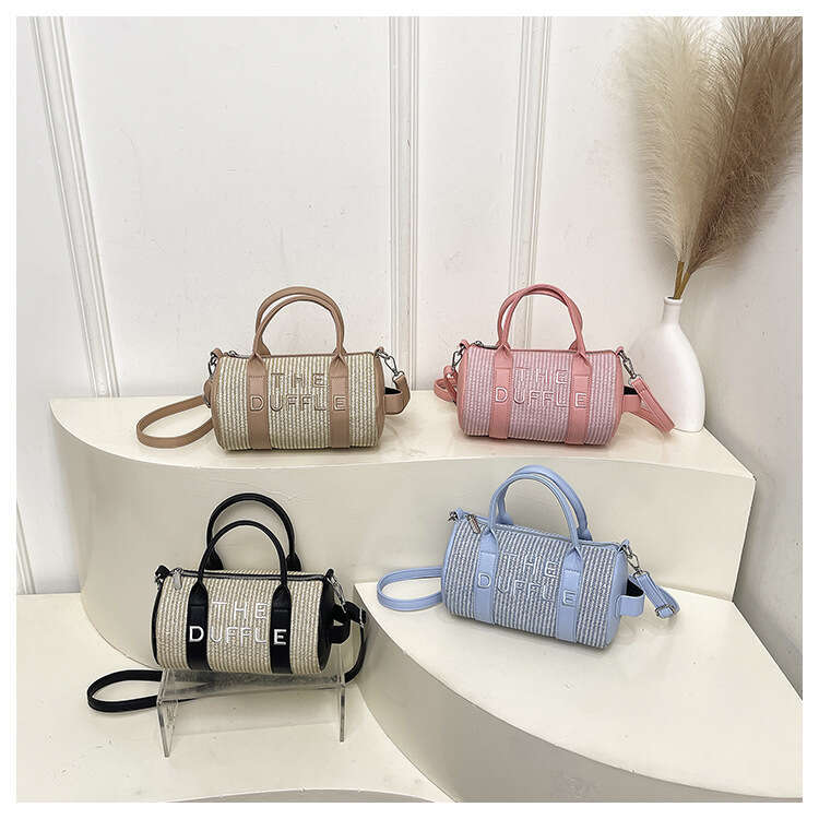 Crossbody Women's Large Capacity Summer Letter Handbag Straw Woven Backpack Trendy Shoulder Tote Bag