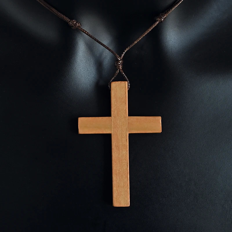 Various Styles Catholic Cross Necklace Jesus Christ Pendant Choker Retro Jewelry Style Natural Wood Necklace Wholesale Amulet 250616