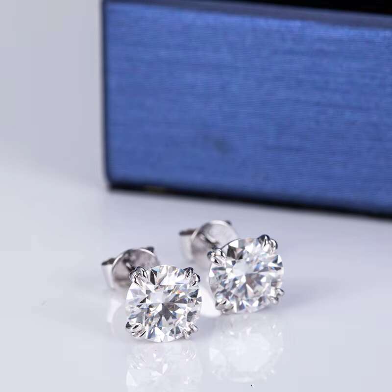 MSE-513 14K White Gold Customized Pear 5*5 EF Moissanite Jewelry Earrings