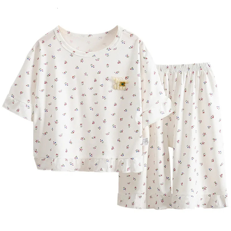 Childrens Pajamas Suit Summer Modal Baby Thin Section Air-condition Clothing Leisure Breathable Home Wear Suit 250617