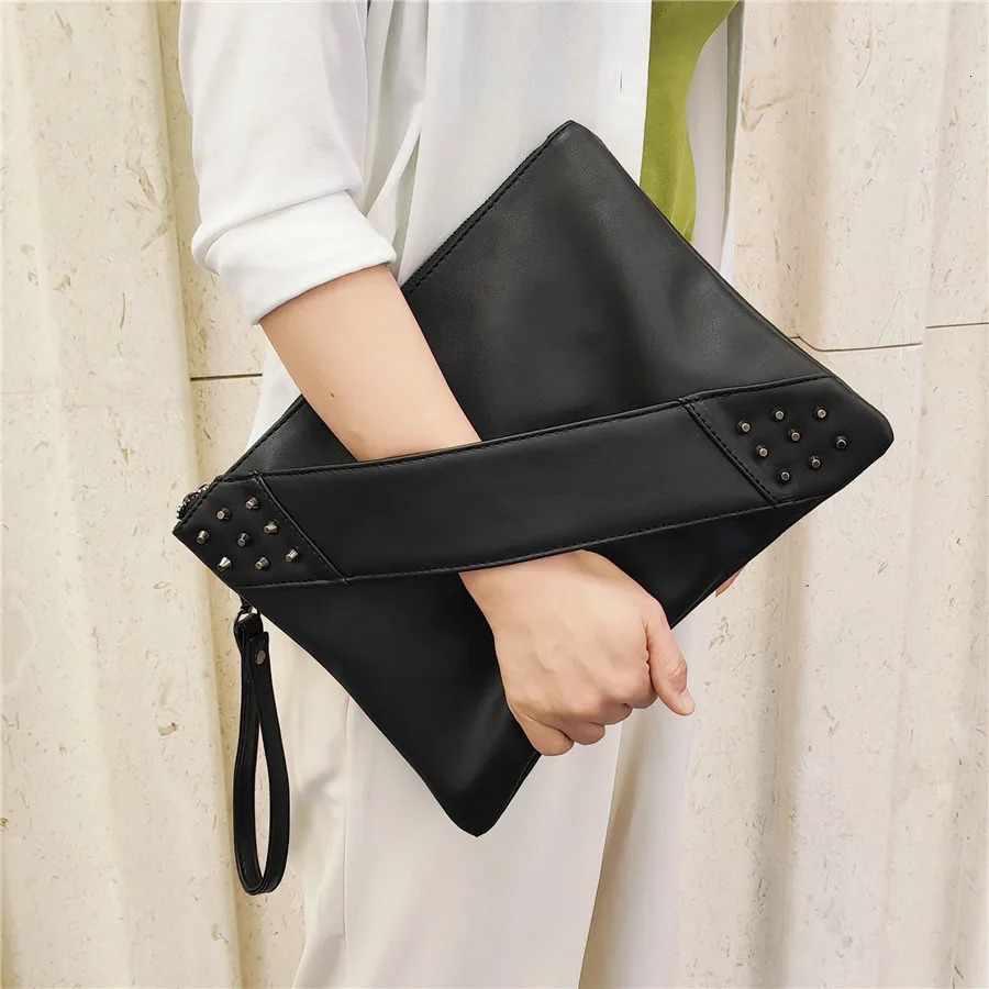 Fashion rivets Women Envelope Clutch Bag PU Leather Womens Crossbody Messenger Bag Female Shoulder bag Clutches bolsas red 250617