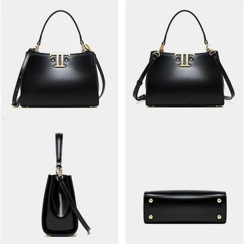 Top Handle 2025 New Versatile High-End Sense Exquisite Handbag Split Leather Crossbody Commuter Women's Bag