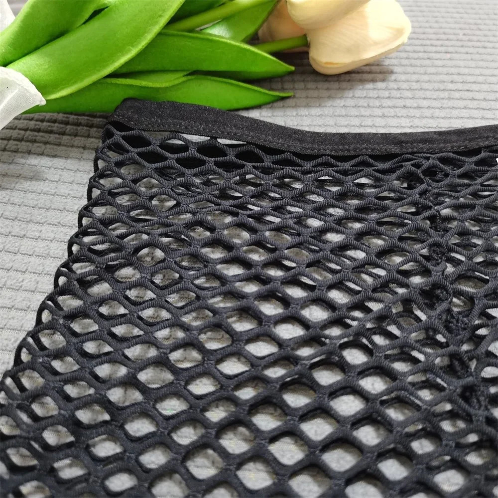 Big Fishnet Underwear Men Boxer Shorts Large Mesh Hole Sexy U Convex Fully Transparent Panties Plus Size Trunk M-XXL 250614