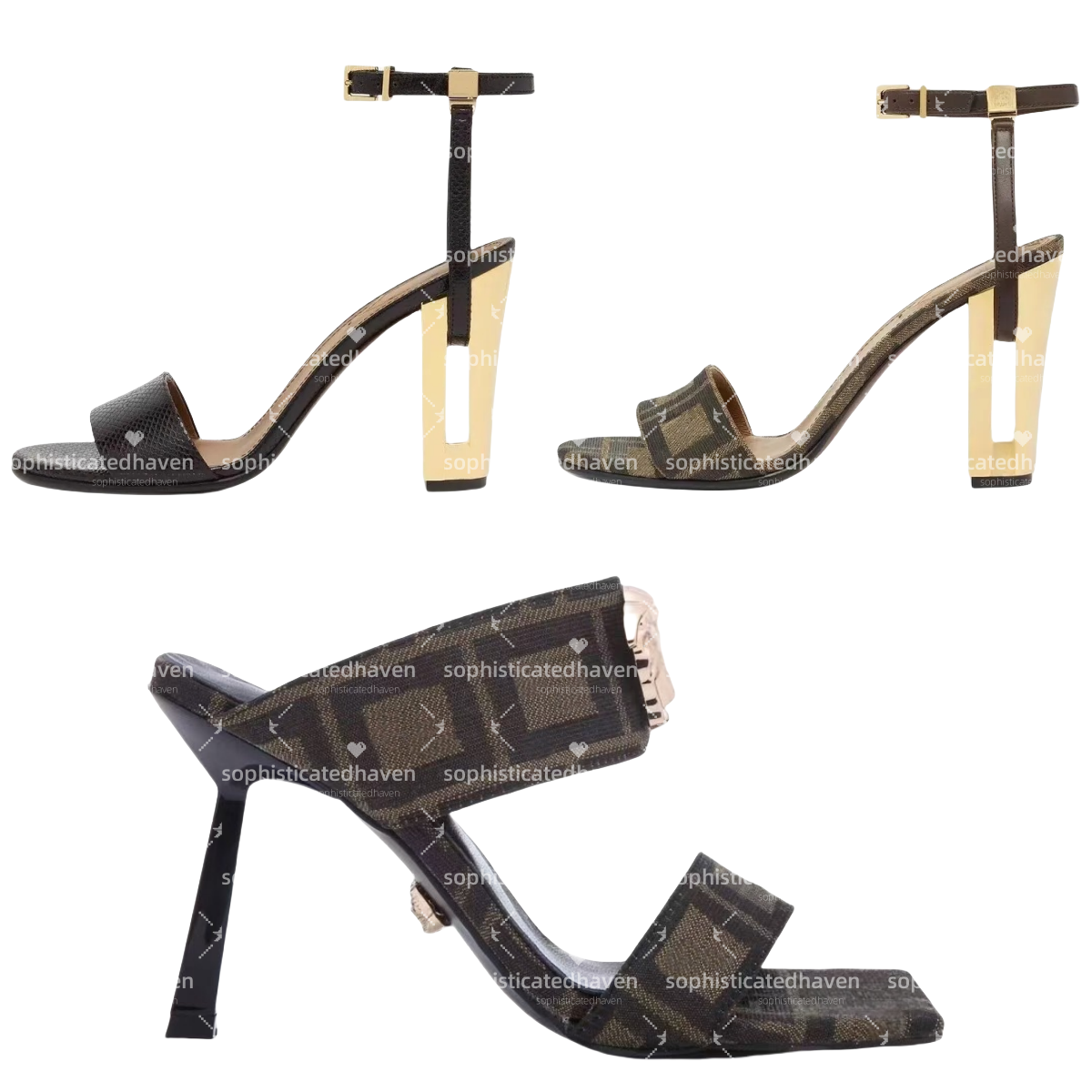 Designer runway shoes Stiletto sandal summer Women mules letter heels open toes slip on slides leather outsole sandals Fashion Delfina Round toe sandal Size 35-41