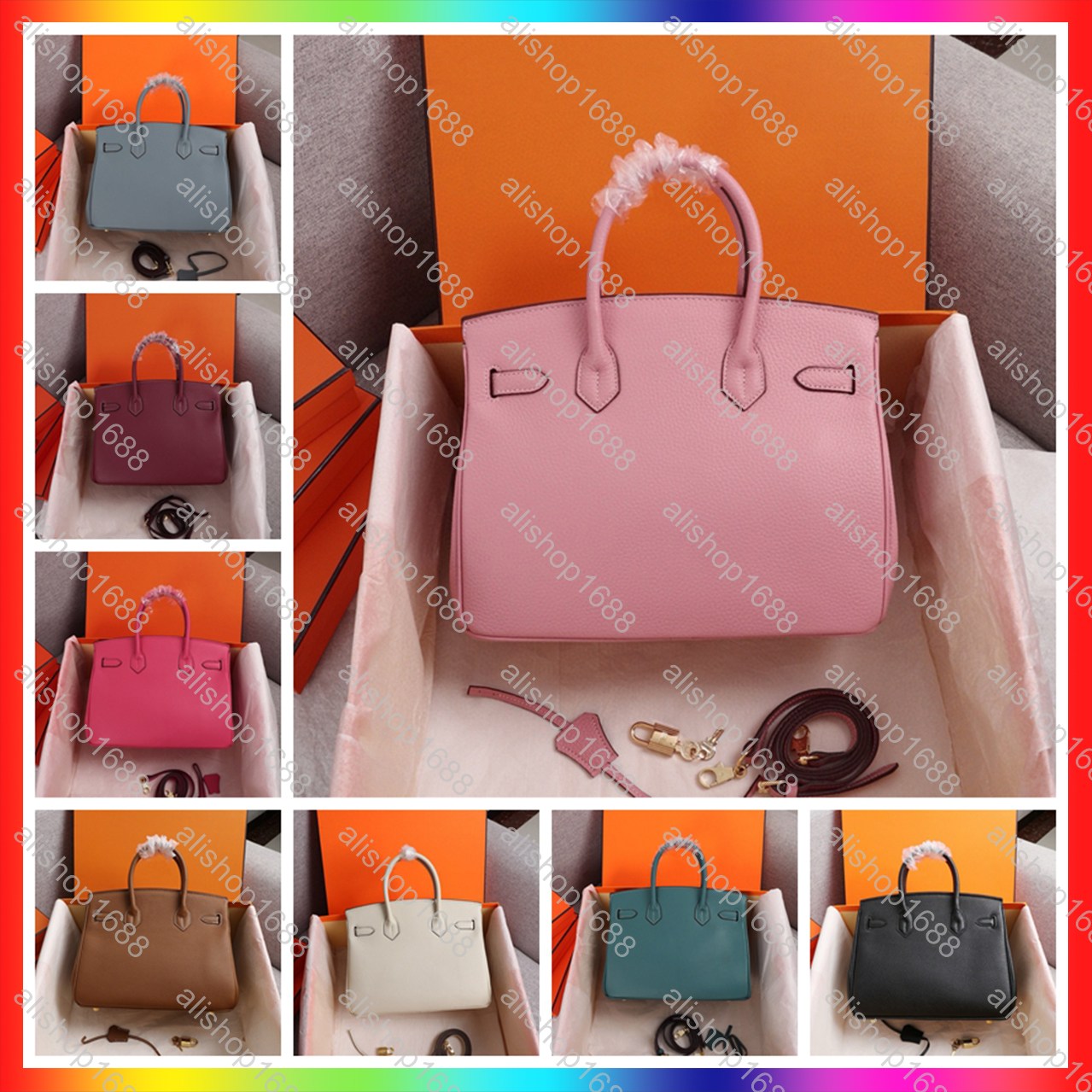 5A Designer bag tote bags women classic litchi pattern leather evening bag fashion handbag crossbody high quality metal buckle decoration with scarf shoulder bag