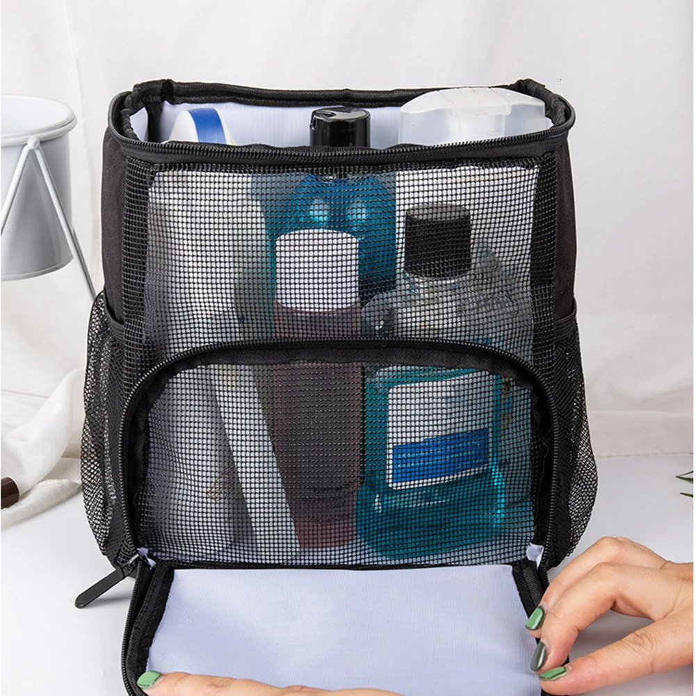 Mesh Travel Cosmetic Cases Portable Large Capacity Shower Storage Bag Hanging Toiletry QuickDrying Waterproof Handbag 250614