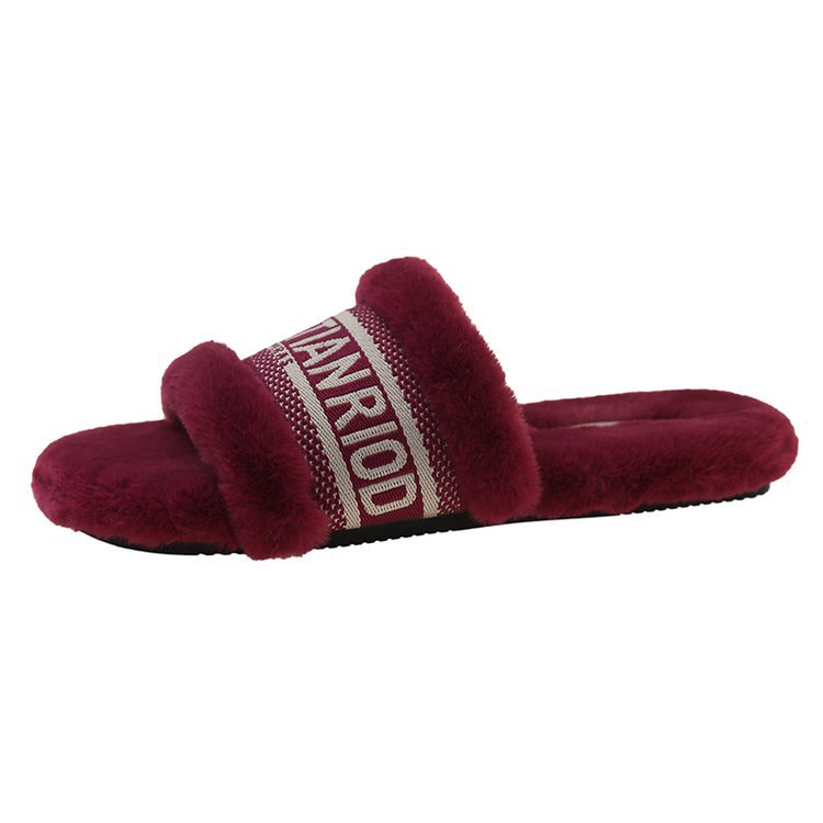 new free shipping designer slippers for woman letter Indoor outdoor keep warm Thick woolen slippers vintage casual black khaki white Plush sandals