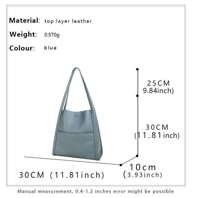 Aidrani New women's shoulder bag, made of 100% soft cowhide, large capacity portable underarm bag