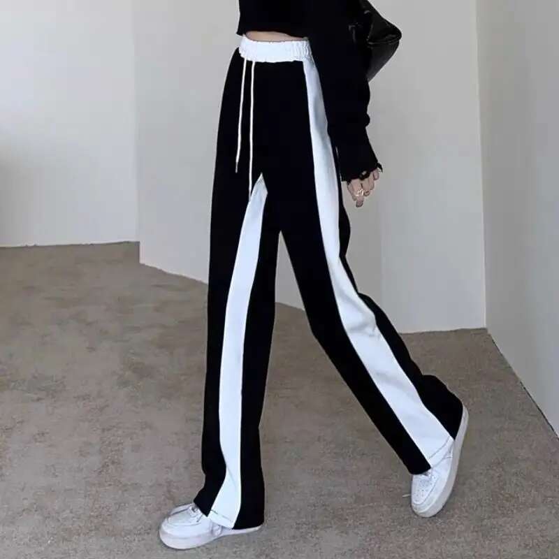 Womens Pants Sports Trousers for Women Joggers Clothing Jogging Fitness Drawstring Sweatpants Loose Baggy Wide Leg One Size G