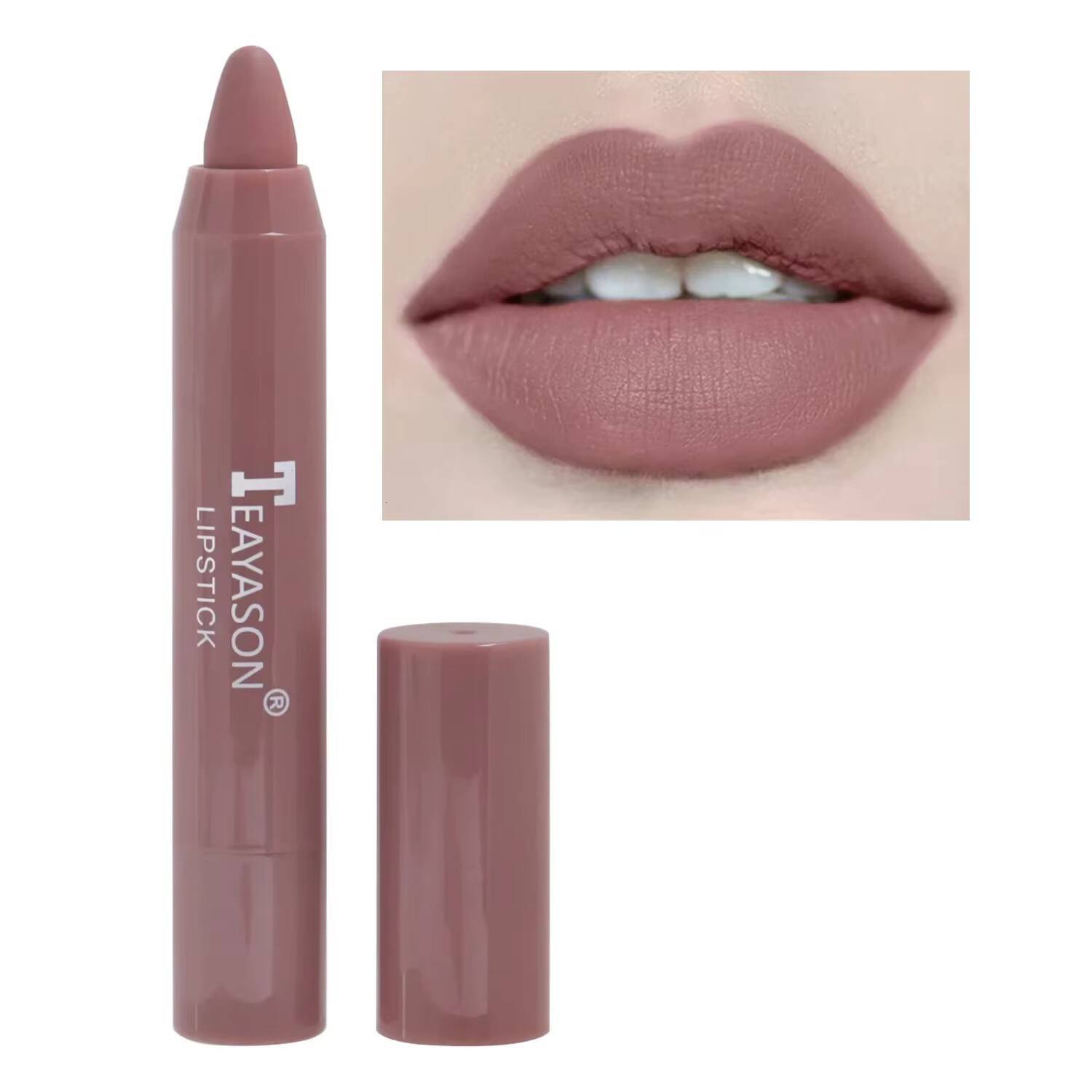 3PCS/set Velvet Matte Lipstick Pen Cosmetics Waterproof Lasting Nude Crayon Lipsticks Non Sticky Brown Lip Liner Pencil Makeup happy